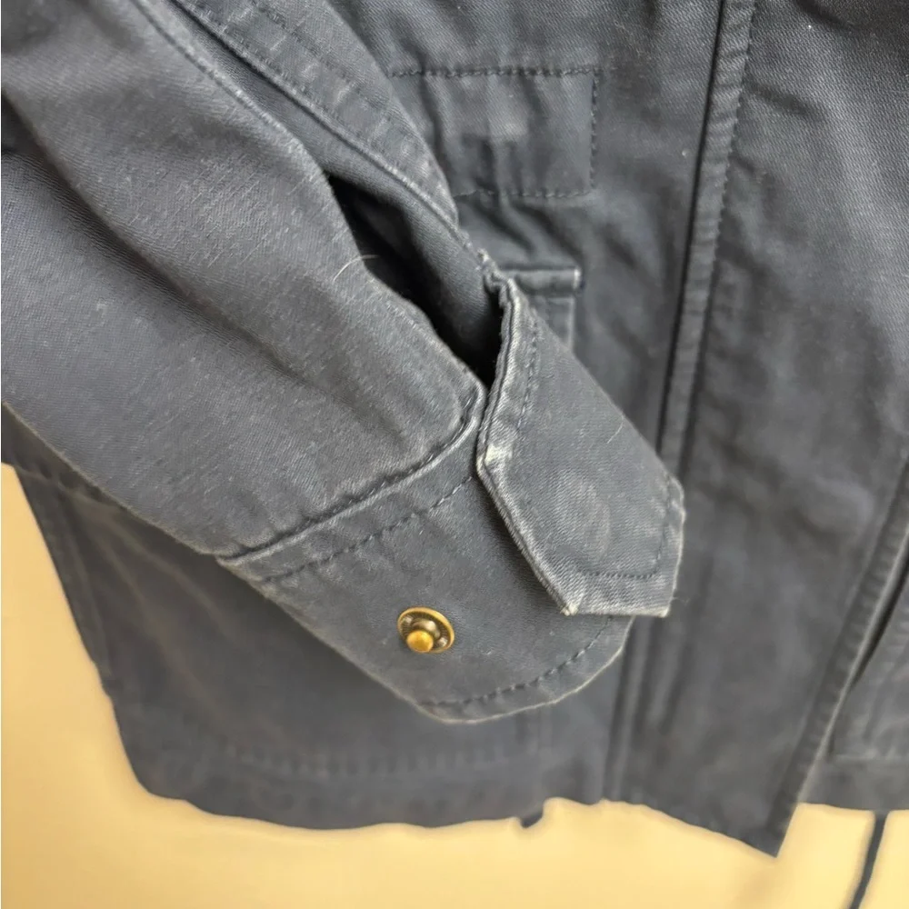 Madewell XXS Navy Embroidered Utility Jacket Cotton Floral Military Style - Picture 8 of 14